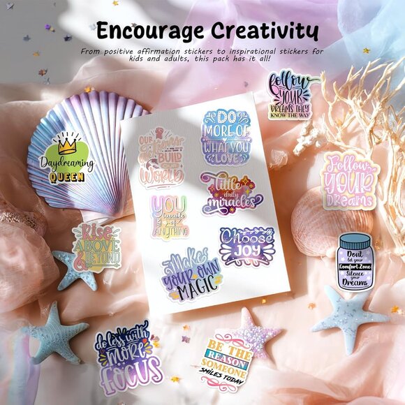 50ct Random Self-Motivation/Inspirational Vinyl Stickers - Picture 4 of 5